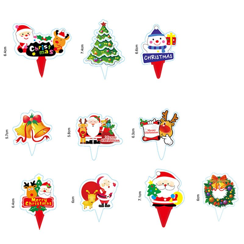 50pcs Christmas cake topper Santa Claus tree baking decoration for cake decorating supplies