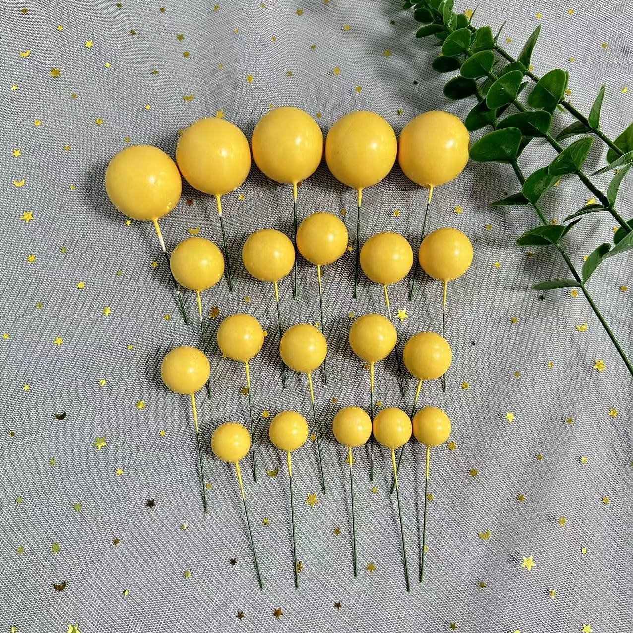 matte faux ball 20pcs mixed ball one bag Birthday matt cake ball decoration topper