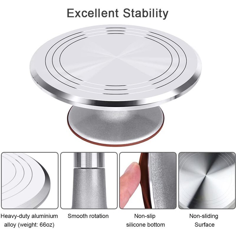 Aluminium Alloy Display Rotating Cake Stand Tools Cake Turntable for Decorating Supplies Kits