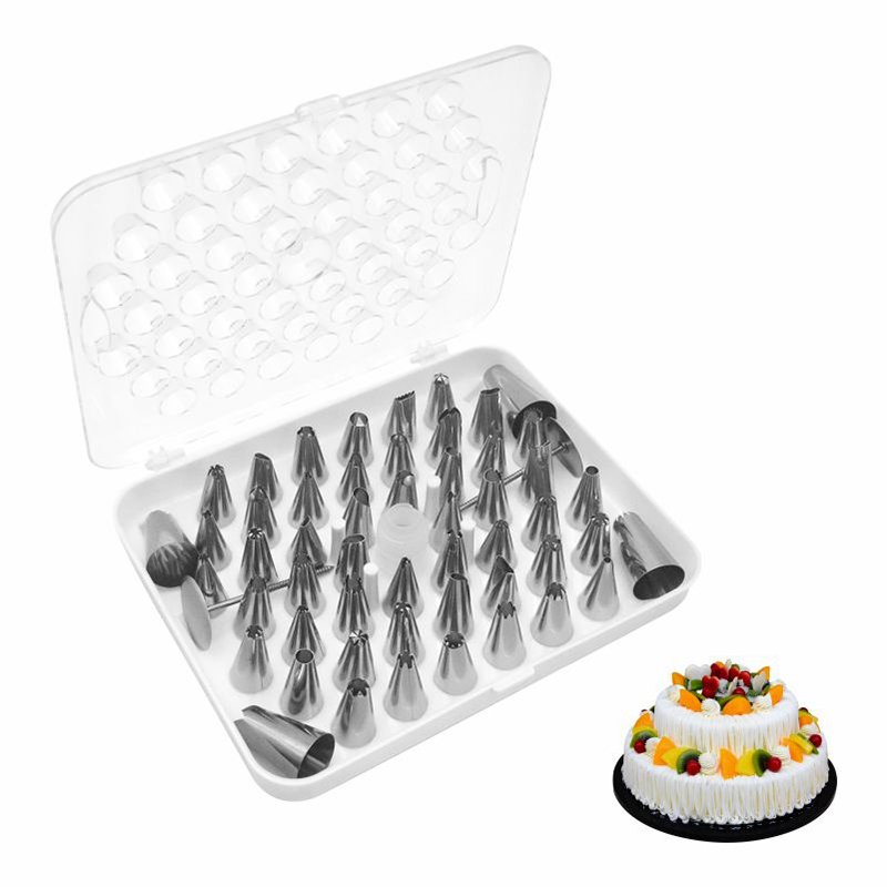 Cake Tools And Accessories 52Pcs Icing Piping Tips Cream Nozzles Set Cake Decorating Supplies With Storage Box