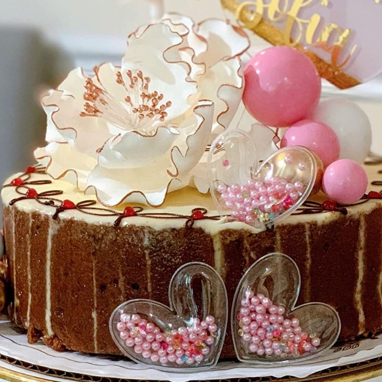 Heart Pink Pearls Cupcake Toppers for Girls Women Princess Party Decorations Supplies