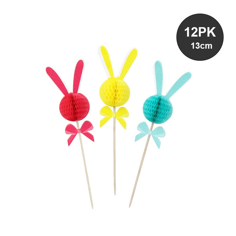 902276 Cupcake Honeycomb Picks 10ct Flamingo Pineapple Summer luau party fruit decorations Birthday Cake Topper Supplies Sale