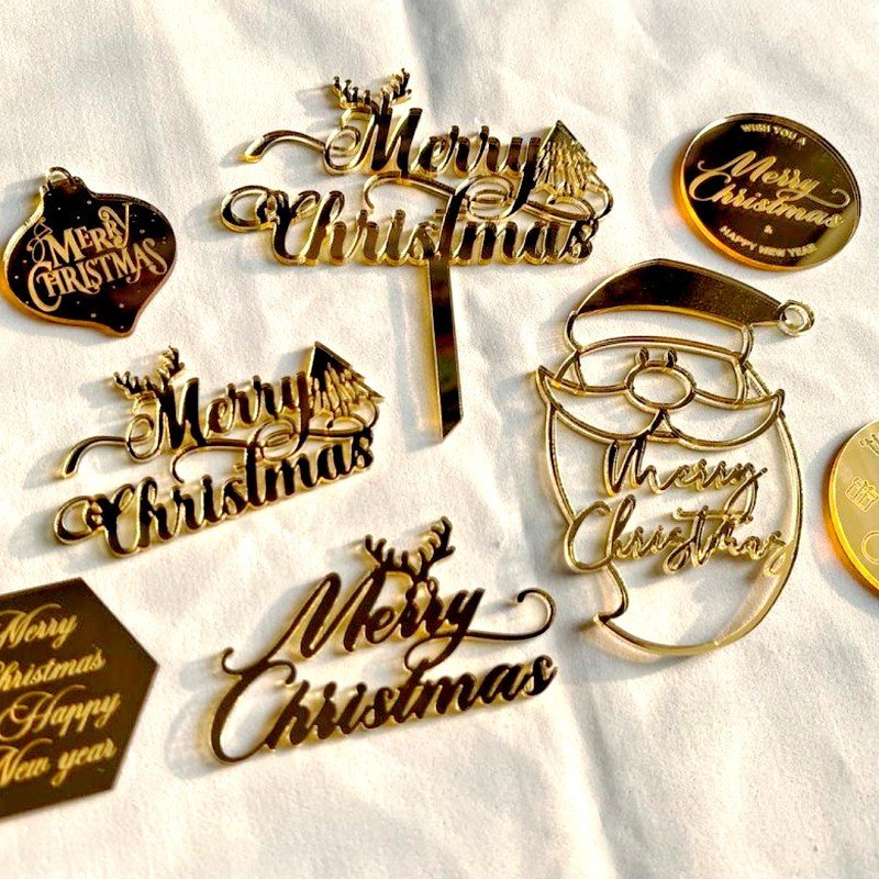 Merry christmas cake toppers xmas cake decorating kit for baking supplies santa snowman Christmas cake topper decoration