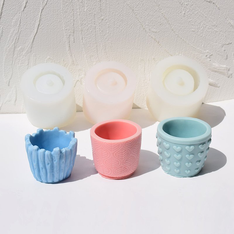 DIY Pattern Flower Pot Silicone Mold Handmade Cement Flower Pot Epoxy Resin Gypsum Flower Pot Clay Mould Furniture Decoration