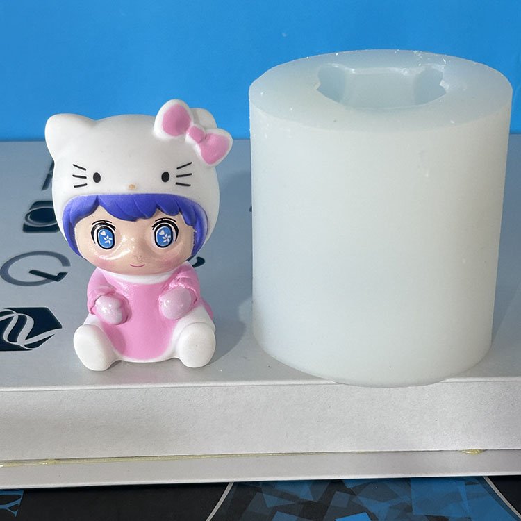 3D Mini cartoon characters Candle Silicone Mold Aromatherapy Soap Ornament Epoxy Resin Clay Mould Cake Making Molds Home Decors