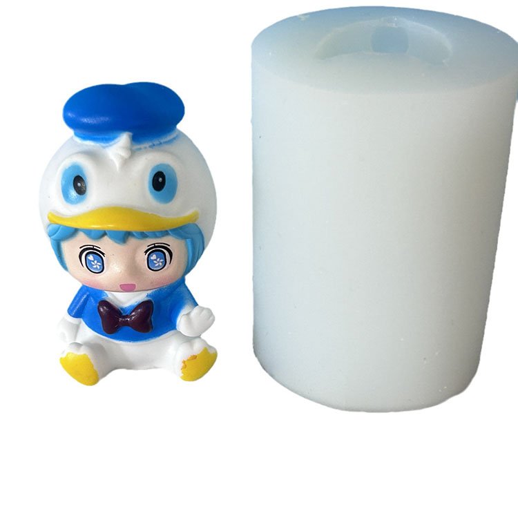 3D Mini cartoon characters Candle Silicone Mold Aromatherapy Soap Ornament Epoxy Resin Clay Mould Cake Making Molds Home Decors