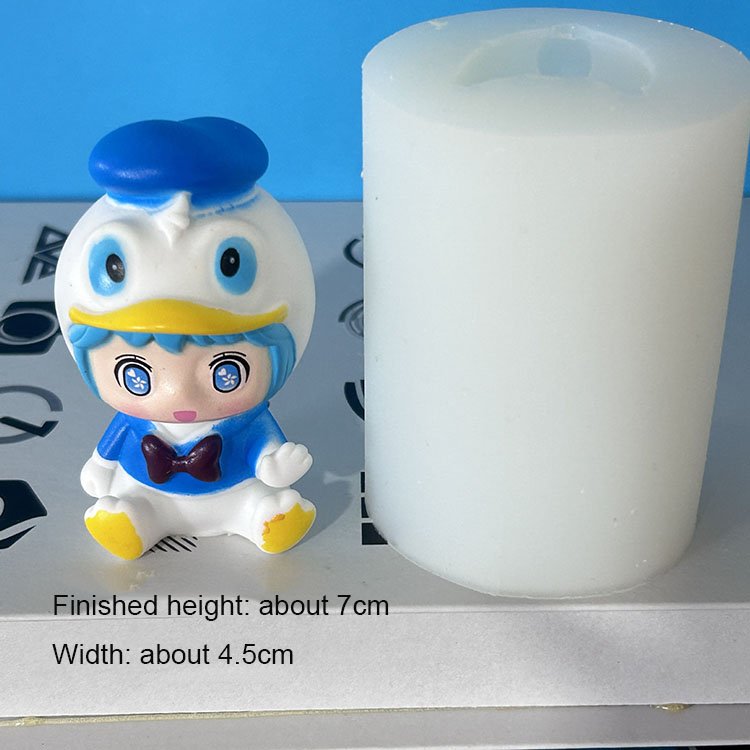 3D Mini cartoon characters Candle Silicone Mold Aromatherapy Soap Ornament Epoxy Resin Clay Mould Cake Making Molds Home Decors