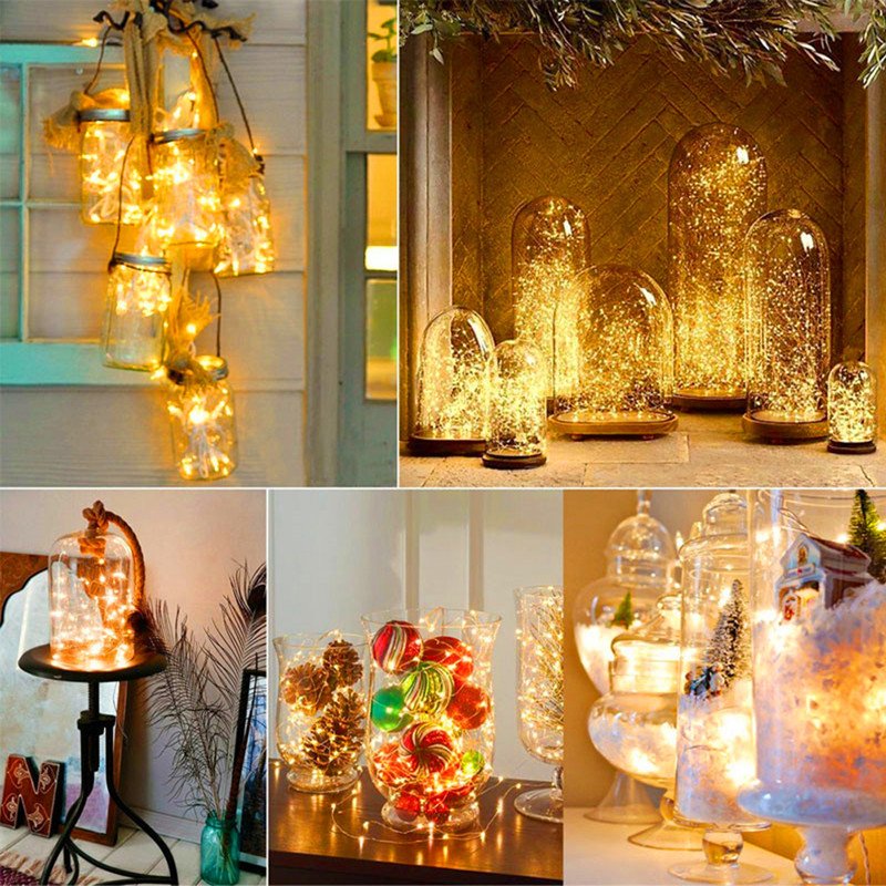 Led Fairy String Lights Battery Christmas Navidad Regalo Pastel Flores Cake Decoration Supplies Diy Flower Gift Box Decor Light