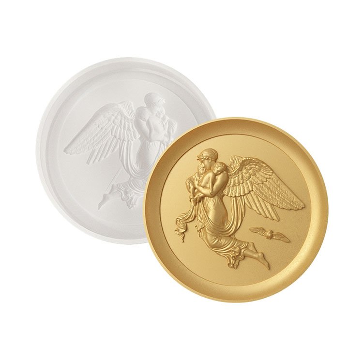 Embossed Angel Tray Plaster Silicone Mold DIY Aromatherapy Candle Diffuser Stone Jewelry Display Tray Drip Glue Mold Craft Decor