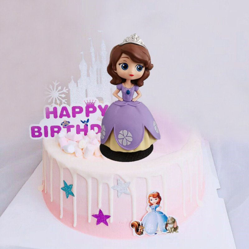 Homesun Cake top plug-in 7.9* 15.8cm animation cartoon princess birthday party cake decoration merchant wholesale