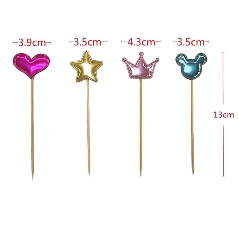 Faux Ball Cake Topper Decoration Mini Balloons Cupcake Stick Foam Ball Cake Decorating Supplies for Birthday Party