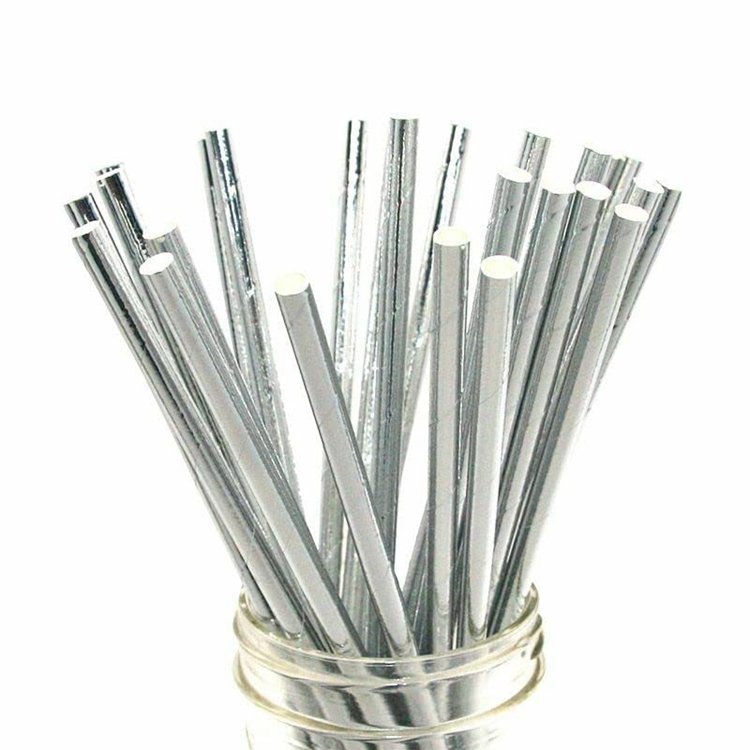 Hstyle 25PCS/Pack Glittering Gold Metallic Paper Straws Disposable Drinking Straw for Birthday Wedding Bridal/Baby Shower HS1827
