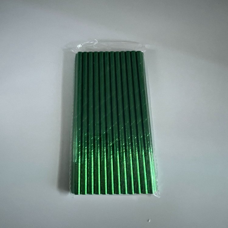 Hstyle 25PCS/Pack Glittering Gold Metallic Paper Straws Disposable Drinking Straw for Birthday Wedding Bridal/Baby Shower HS1827