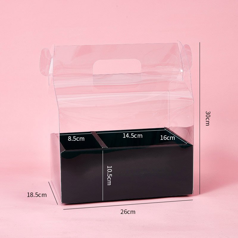 Flowers floral art hand holding pvc empty box wholesale flower packaging creative flower arrangement folding suppliers