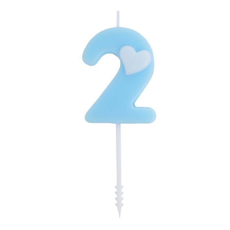 Manufacturers Supply Birthday Number Candles Plastic Sticks Happy Birthday Creative Digital Heart Shape Candles