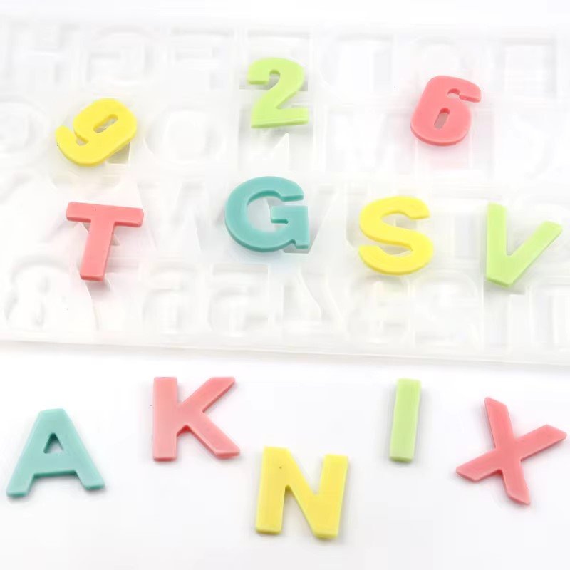 26 Letters Silicone Mold Cake Decorating Alphabet & Number Epoxy Resin Mold For DIY Jewelry Making Finding Craft Supplies Tools