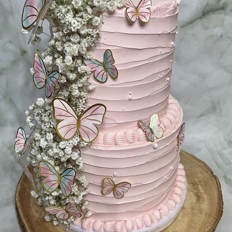 Cross border Internet celebrity hot gold halo paper birthday cake insert decoration