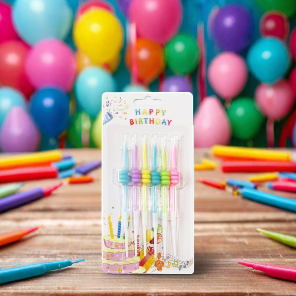 Wholesale Children's Birthday Cake Decorated Candles Creative Rainbow Spiral Birthday Candle