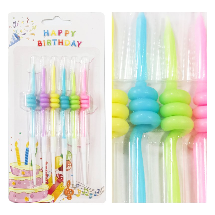 Wholesale Children's Birthday Cake Decorated Candles Creative Rainbow Spiral Birthday Candle