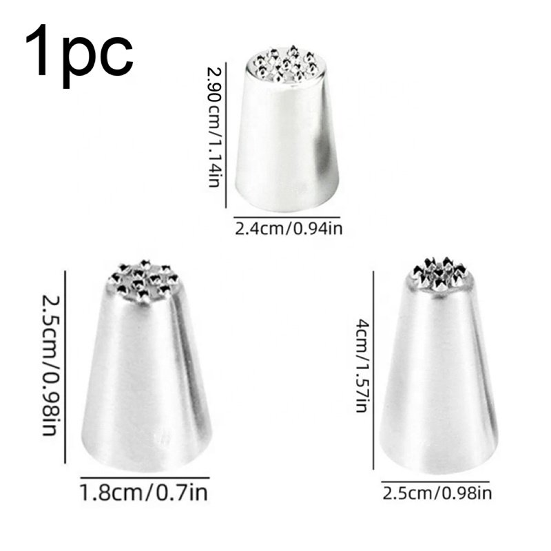 3pcs Stainless Steel Cream Decorating Nozzle Set Decorating Grass Shape Cake Nozzles