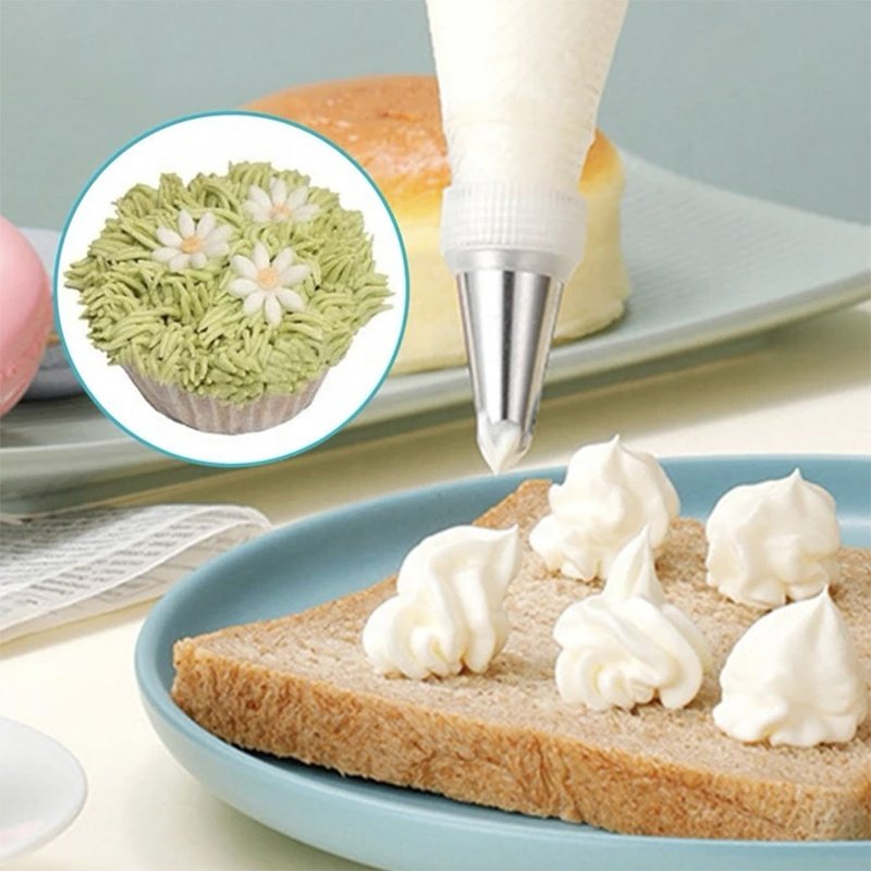 3pcs Stainless Steel Cream Decorating Nozzle Set Decorating Grass Shape Cake Nozzles