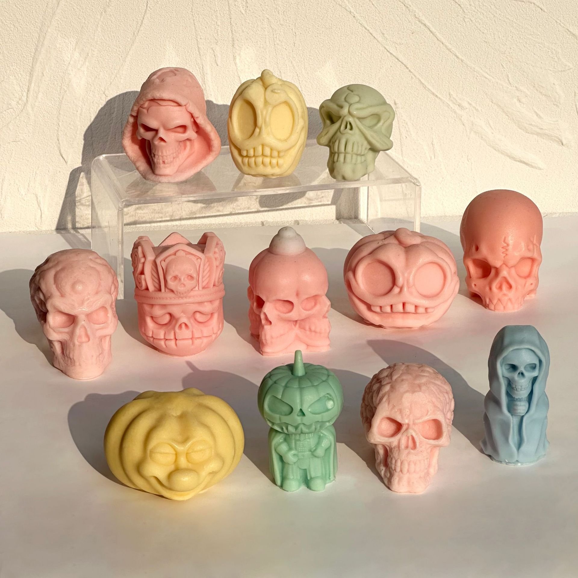 Early Riser Halloween horror skull series aromatherapy candle plaster ornaments silicone mold skull drip glue mold