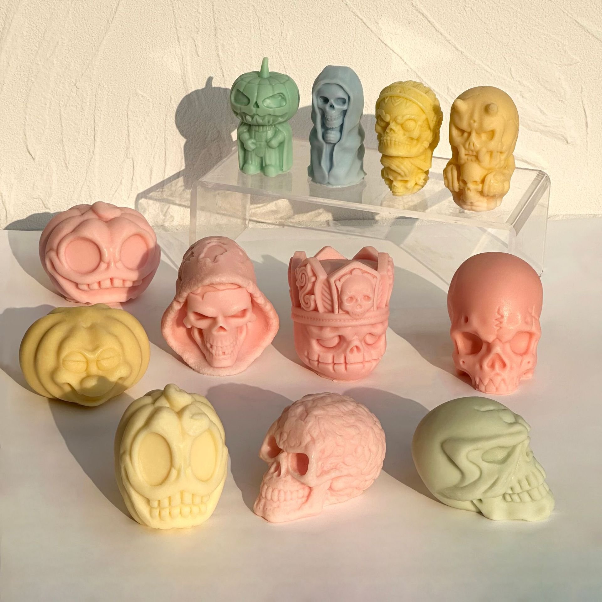 Early Riser Halloween horror skull series aromatherapy candle plaster ornaments silicone mold skull drip glue mold