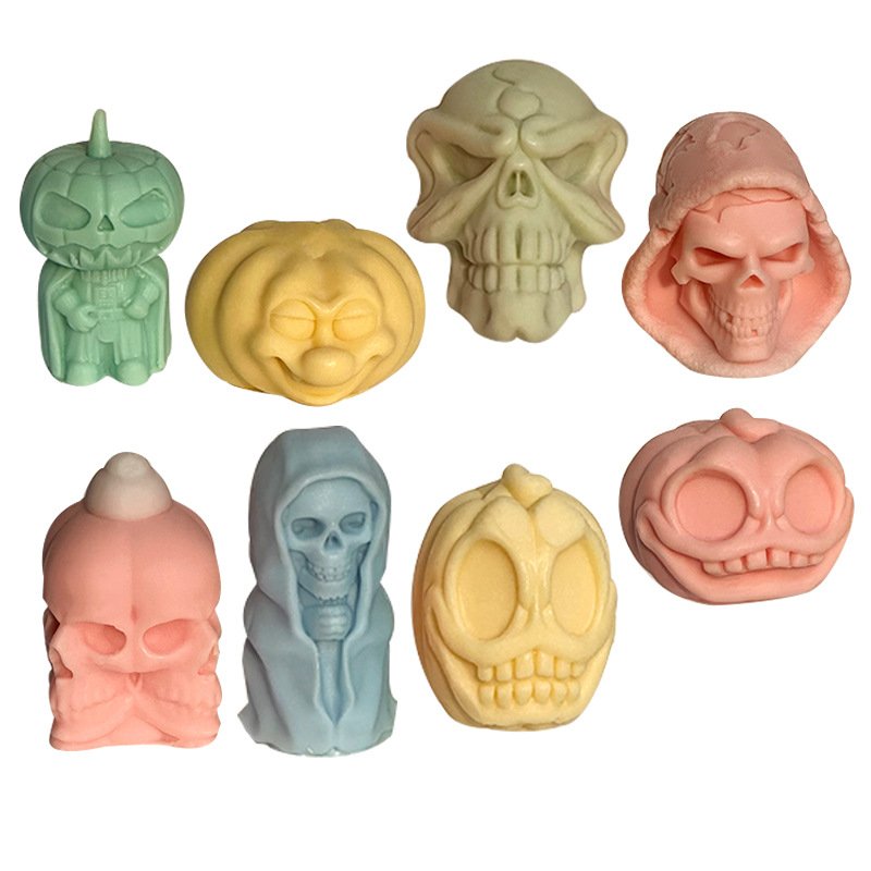 Early Riser Halloween horror skull series aromatherapy candle plaster ornaments silicone mold skull drip glue mold