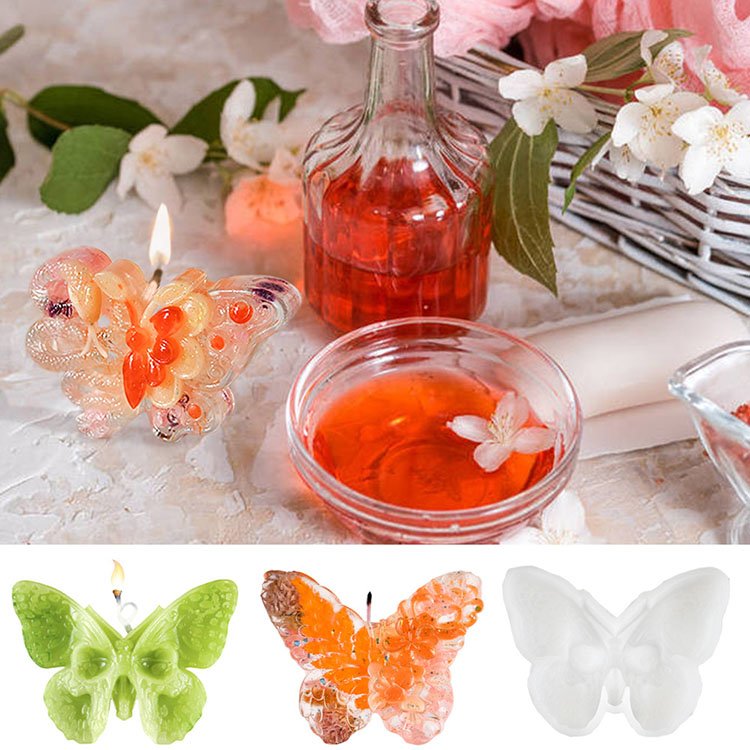 YS Multiple Butterflies Candle Plaster Silicone Mold Creative Butterfly Shape Soap Epoxy Resin Molds Aromatherapy Making Tools