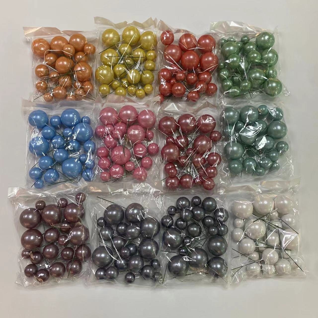 2024 new baking foam wholesale factory party supplies 20pcs mixed ball one bag Birthday cake decoration topper Flash pastel ball