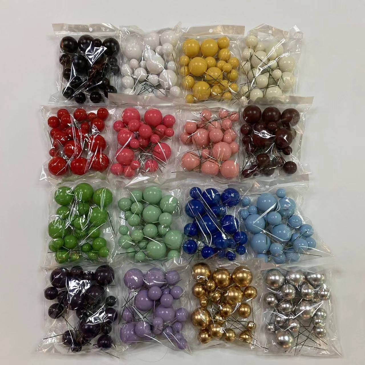 2024 new baking foam wholesale factory party supplies 20pcs mixed ball one bag Birthday cake decoration topper Flash pastel ball
