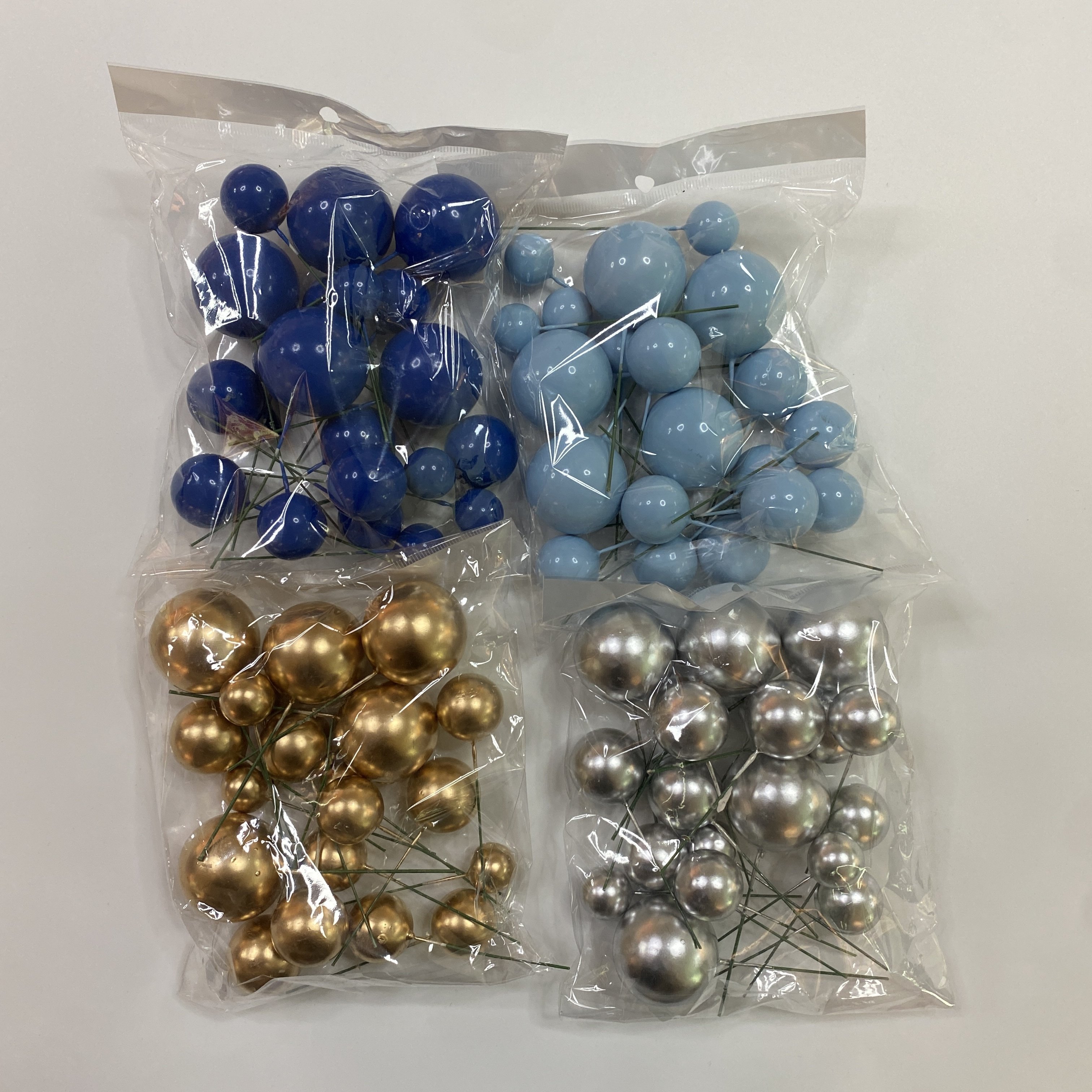 2024 new baking foam wholesale factory party supplies 20pcs mixed ball one bag Birthday cake decoration topper Flash pastel ball