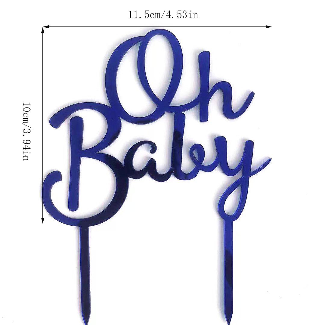 Hot selling golden oh baby acrylic Cake Topper for Baby Birthday Party Decorations Valentine's Day Cake Decoration