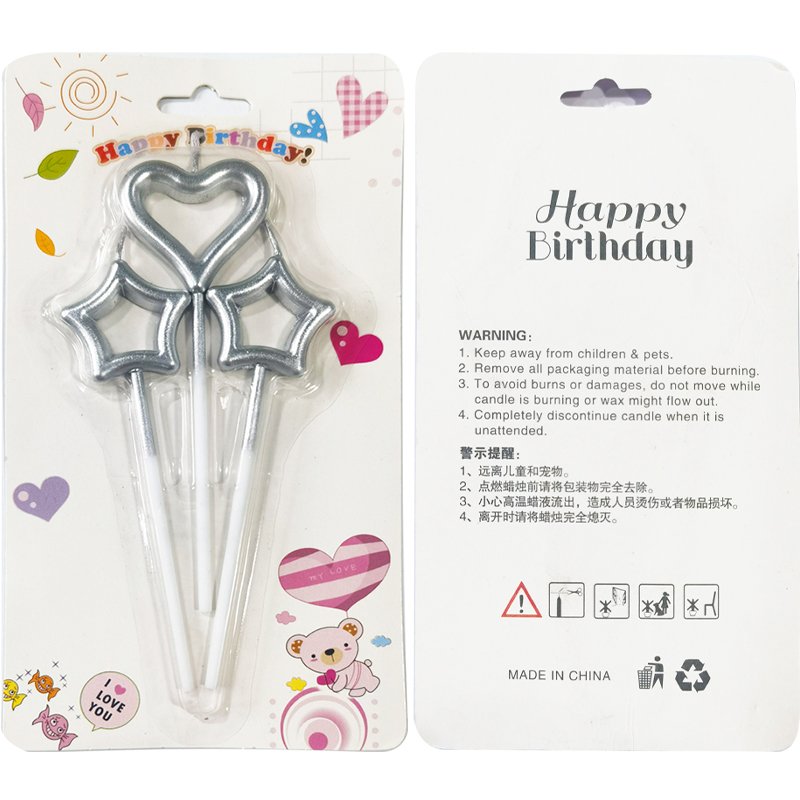 Heart and Star Shaped Birthday Cake Candles Set Candle Ornament for Birthday Wedding Anniversary Valentines Day