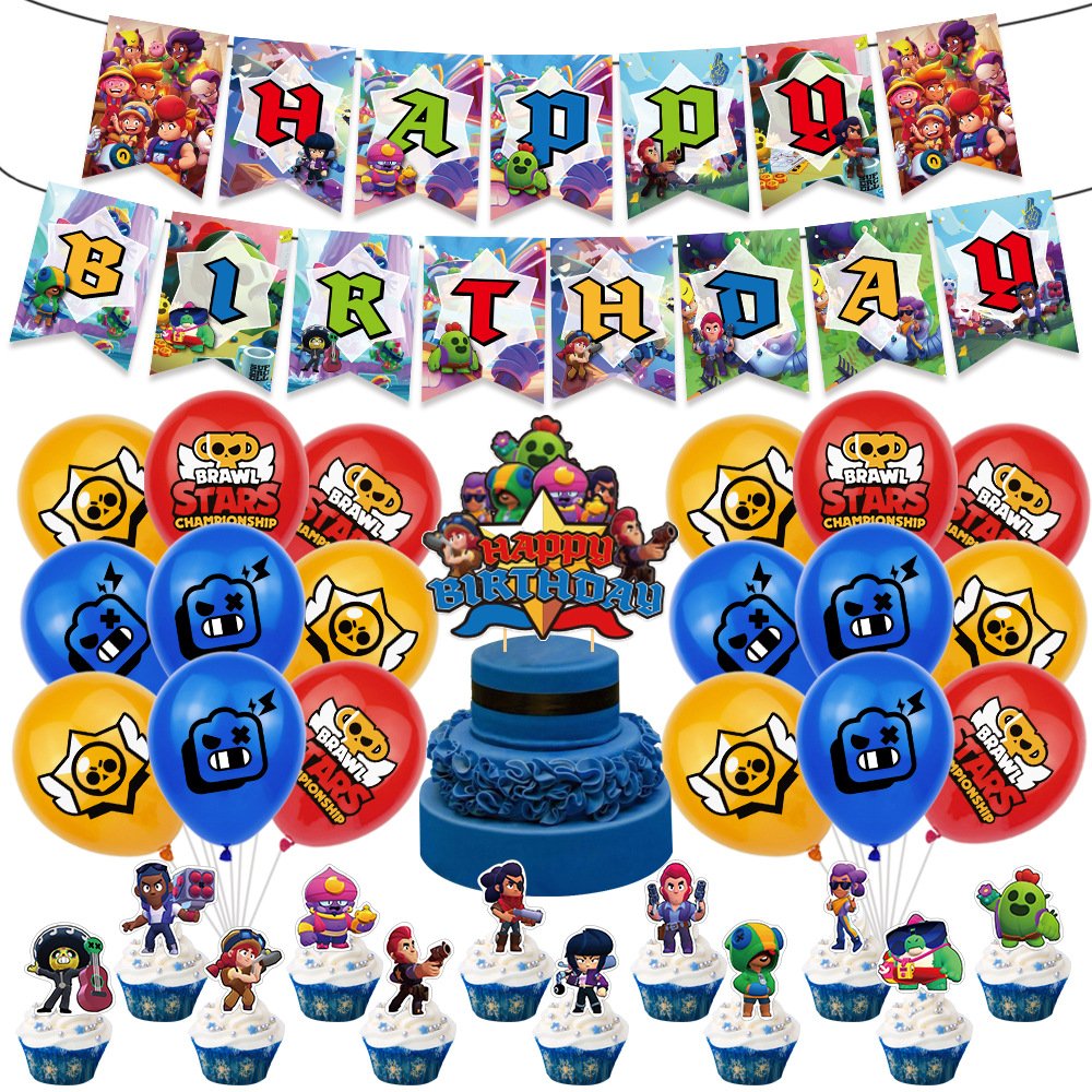 Brawl Stars Balloons Birthday Party Paper Bunting Decorations 12inch Printed Balloon Air Globos Party Supplies New Arrival