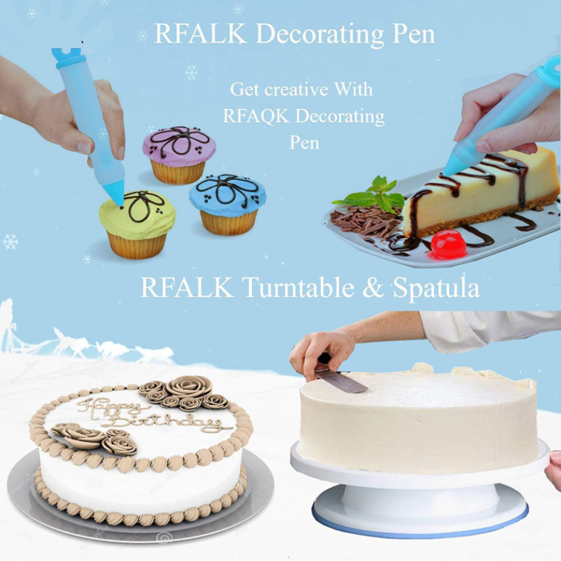 Amazon Top Seller 73 PCS Cake Decorating Kits Supplies with Cake Turntable Stands and Baking Accessories
