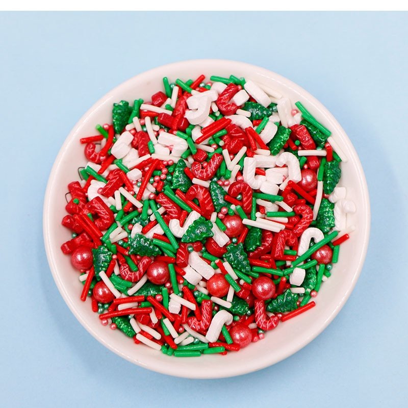 Hot sale cake decoration sugar sprinkles beads Christmas Mix Matt Sugar Strands Cupcake Cake Decoration Sprinkles Toppers