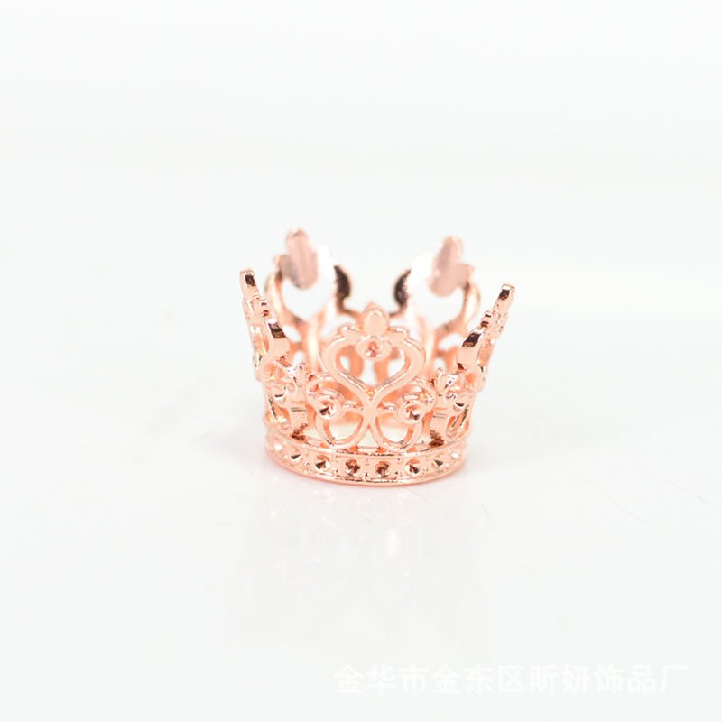 Hot selling Children's Round Cake Crown Gift Alloy Metal Classic Little Head Baking Decoration2.2cm Gold Crown