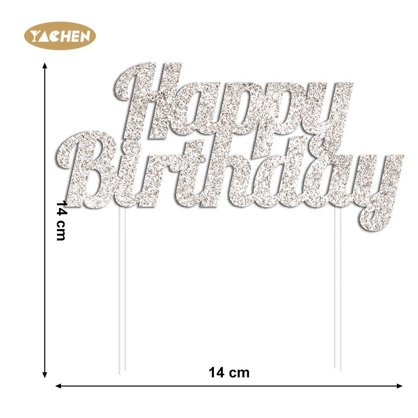 YACHEN Quality Glitter Happy Birthday Cake Topper Cake Decorating Tools Accessories Cupcake Cake Decorations Supplies