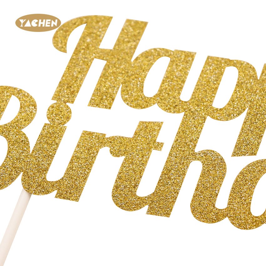 YACHEN Quality Glitter Happy Birthday Cake Topper Cake Decorating Tools Accessories Cupcake Cake Decorations Supplies