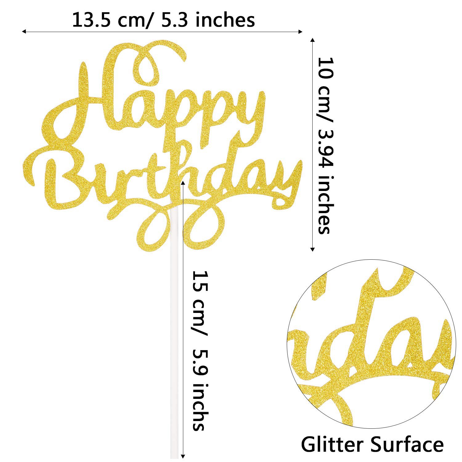YACHEN Quality Glitter Happy Birthday Cake Topper Cake Decorating Tools Accessories Cupcake Cake Decorations Supplies