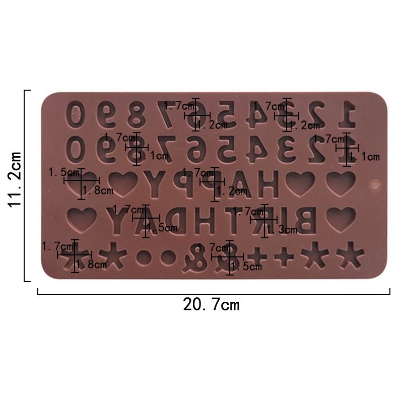 Factory Supply Happy Birthday Food Grade Silicone Chocolate Fondant Candle Mold Creative Kitchen Alphabet 3D DIY Baking Tool