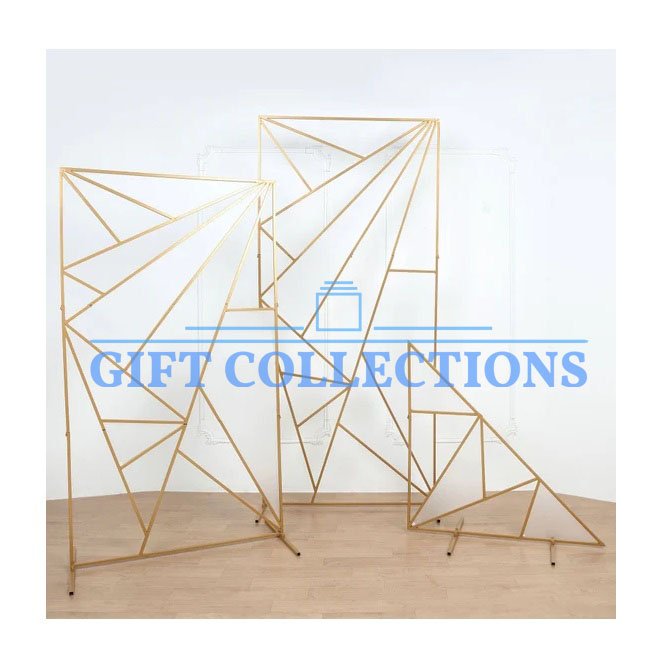 Birthday Party Decorations Photo shoot Arch Background Stand Round Circle Gold Frame Grid Wedding Backdrop Event Decor