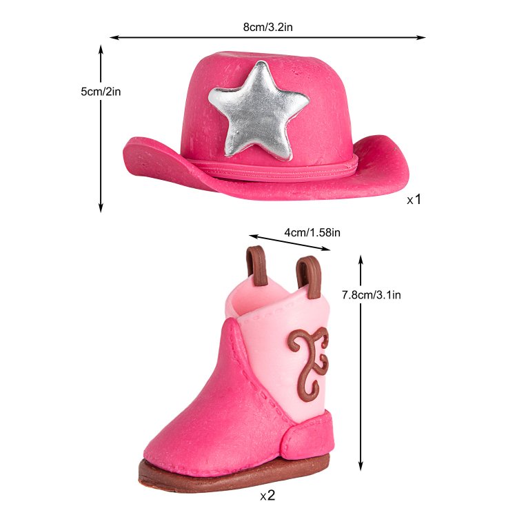 Cowboy Hat Boot Cake Toppesr for Western Theme Party Favors Supplies