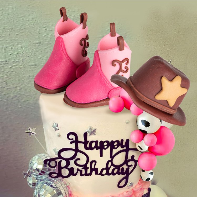 Cowboy Hat Boot Cake Toppesr for Western Theme Party Favors Supplies