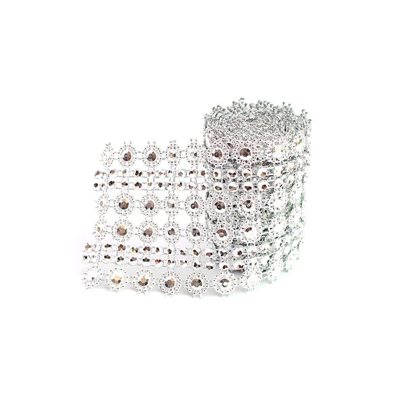 Premium Quality Cake Ribbons Flower Shape Mesh Crystal Ribbon Rhinestone Lace Surrounding Cake Decorating Wedding Party Supplies