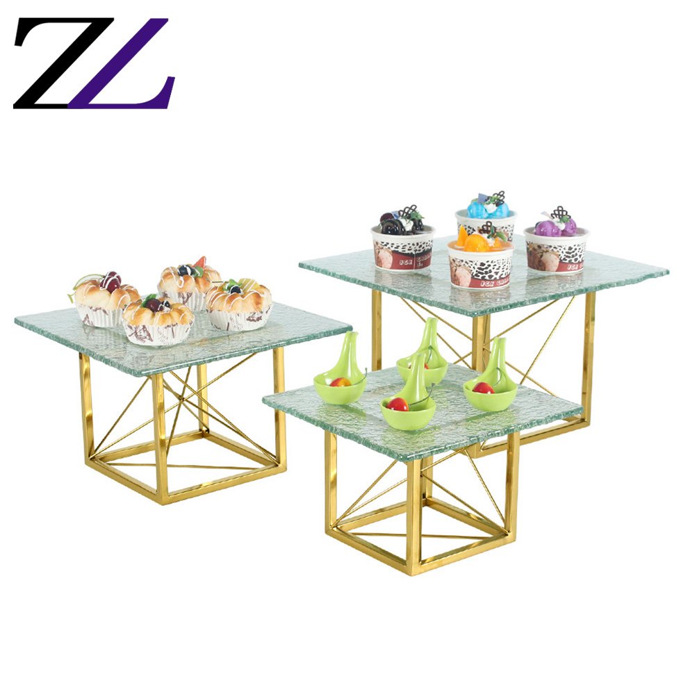 White ceramics dessert plates set reposteria surprise cake decoration tool square gold stainless steel wedding cake stand fancy