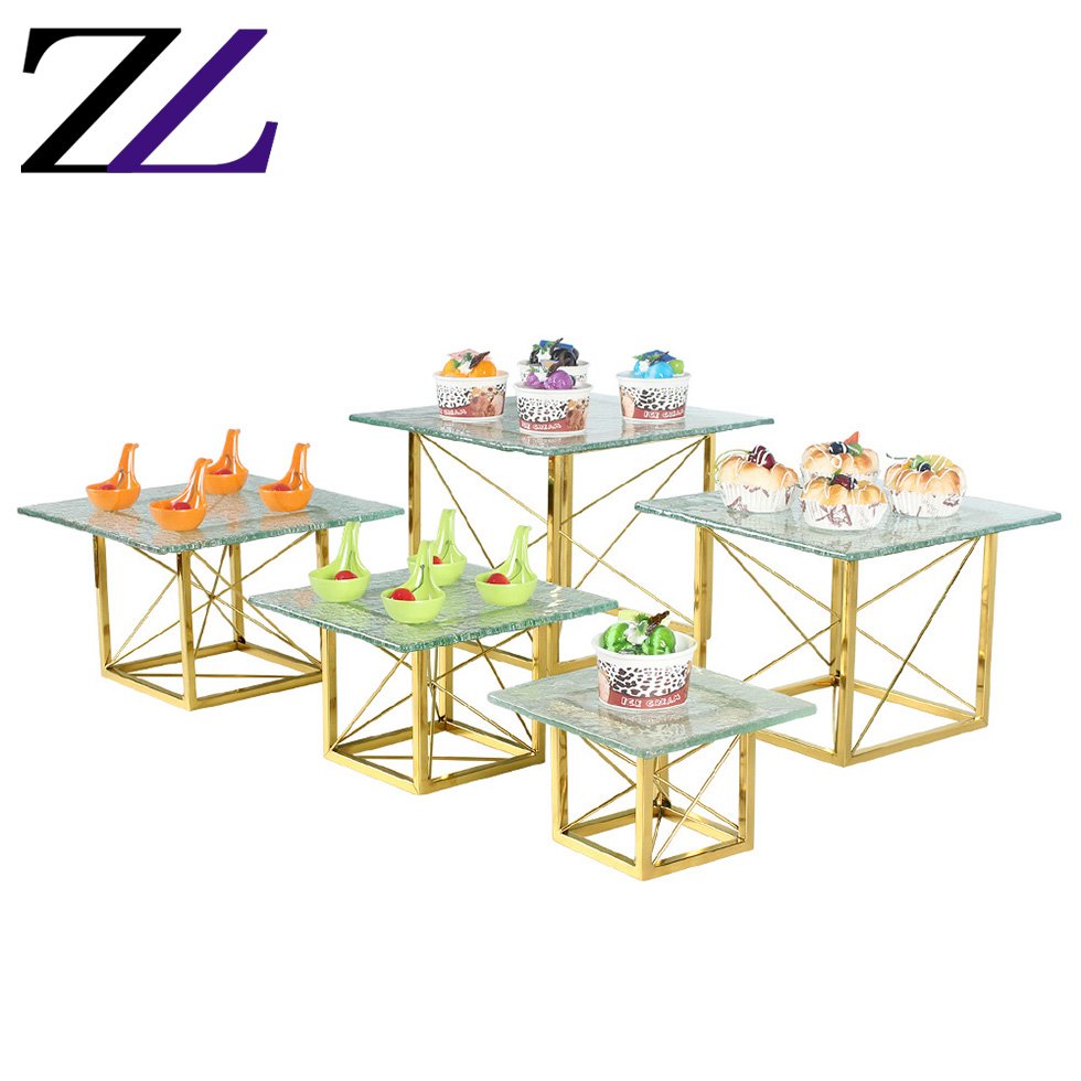 White ceramics dessert plates set reposteria surprise cake decoration tool square gold stainless steel wedding cake stand fancy