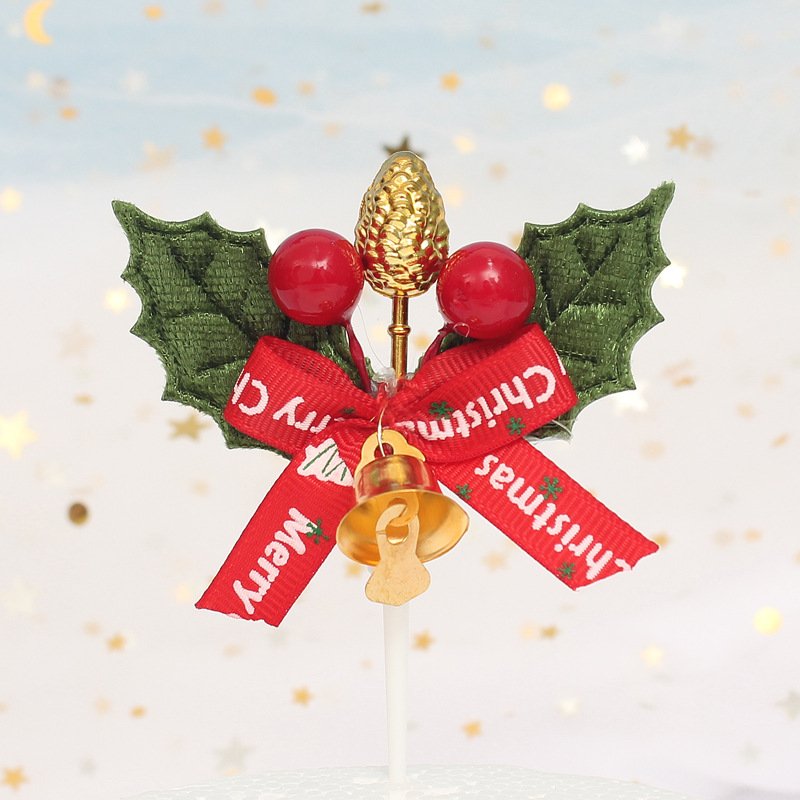 Christmas Tree Leaves Wreath Cake Decoration Ornament Supplies Christmas Decoration