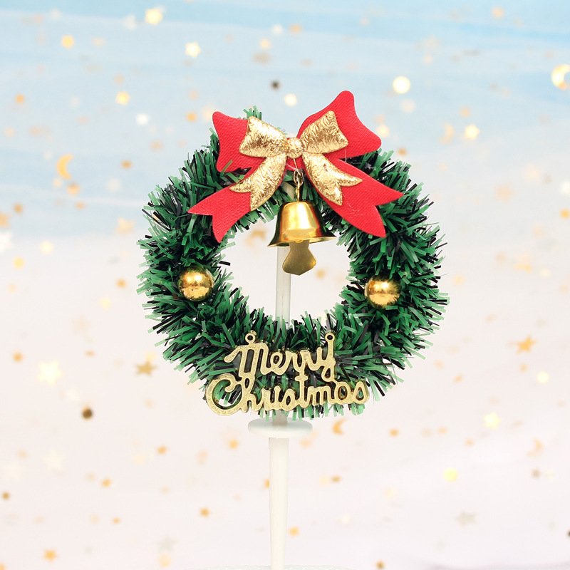 Christmas Tree Leaves Wreath Cake Decoration Ornament Supplies Christmas Decoration
